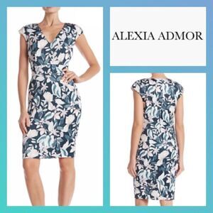 NWT Alexia Admor V Neck Scuba Sheath Dress Size Medium